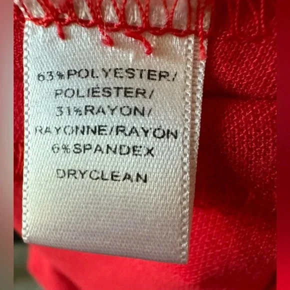 Loft Womens Red Round Neck Sleeveless Lined Fit & Flare Dress 6 Petite - Picture 4 of 7